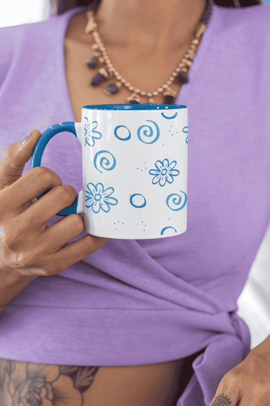 Floral minimal : Ceramic Mug (300ml)