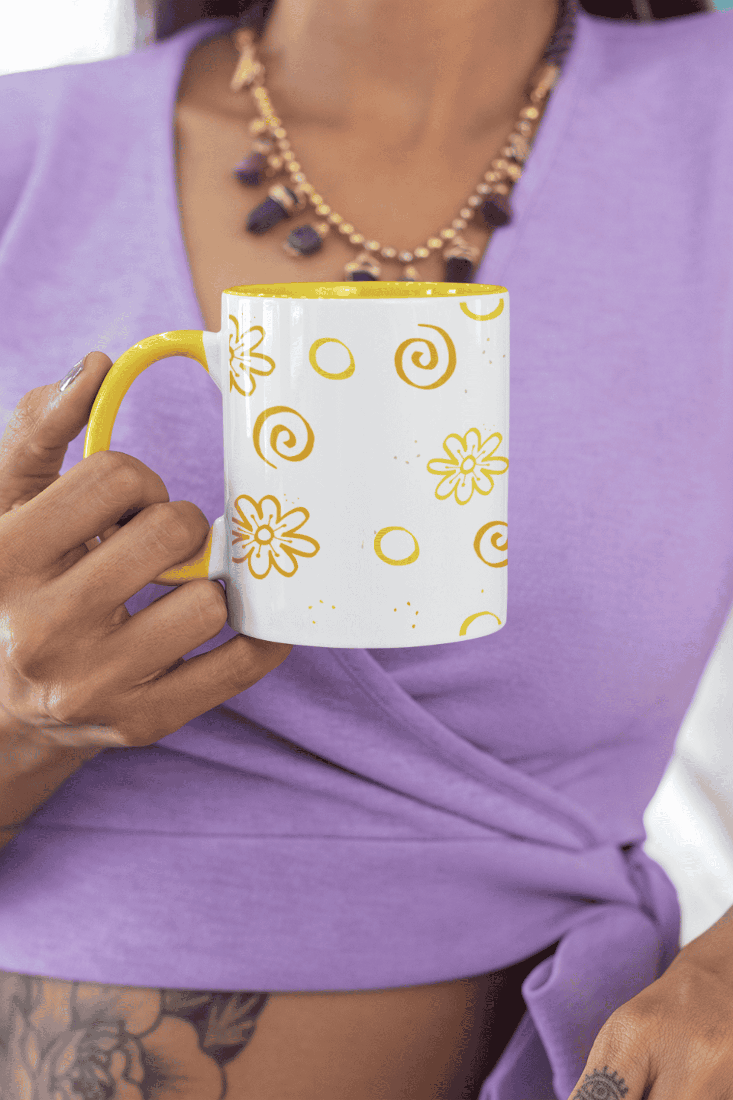 Floral minimal : Ceramic Mug (300ml)