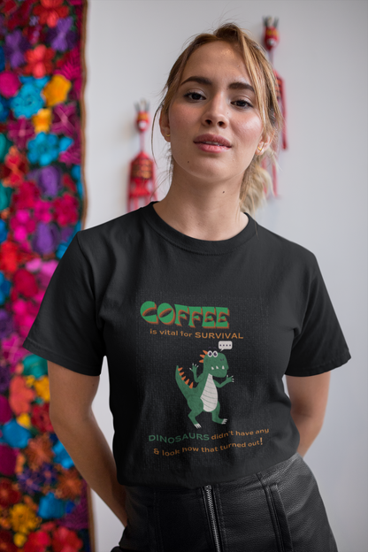 Dino Coffee Tee (Unisex, Cotton)