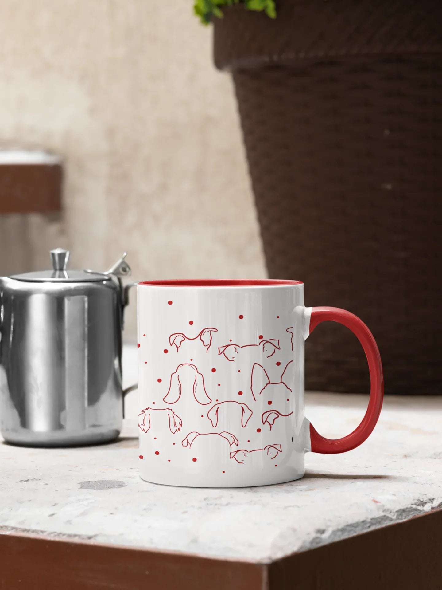Dog Ears Christmas Mug (Ceramic, 330ml) - curledeyes
