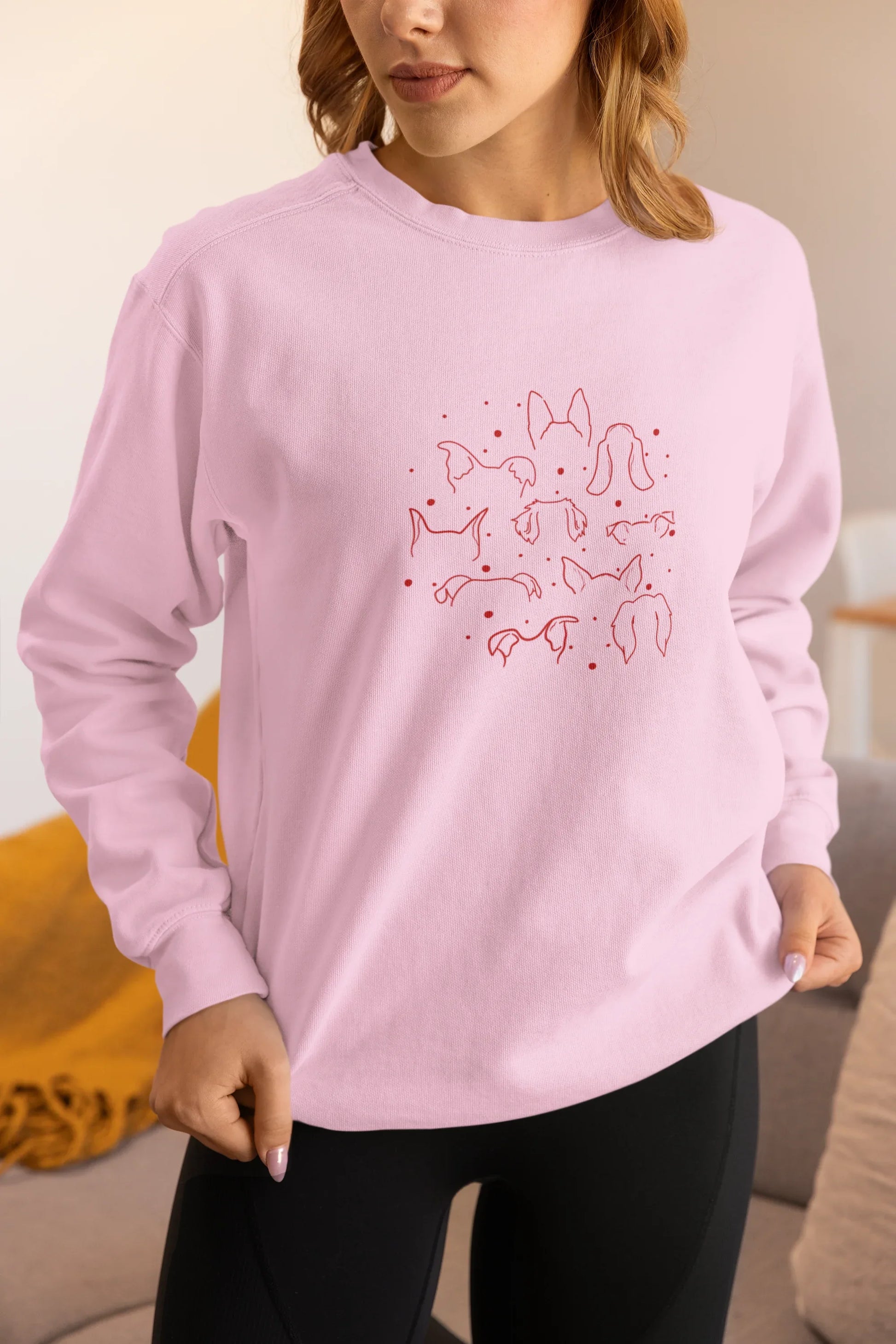 Dog Ears Christmas Sweatshirt (Unisex, Cotton) - curledeyes