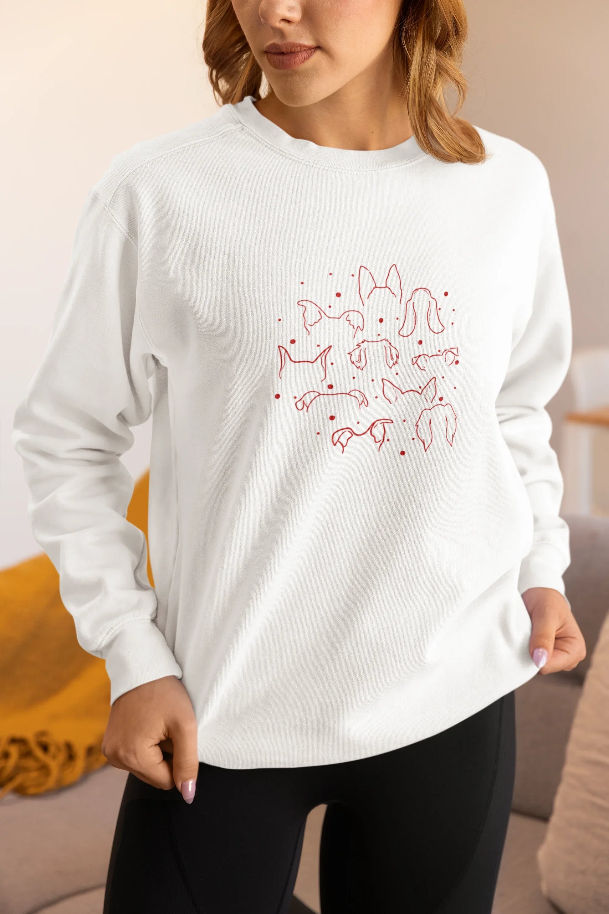 Dog Ears Christmas Sweatshirt (Unisex, Cotton) - curledeyes