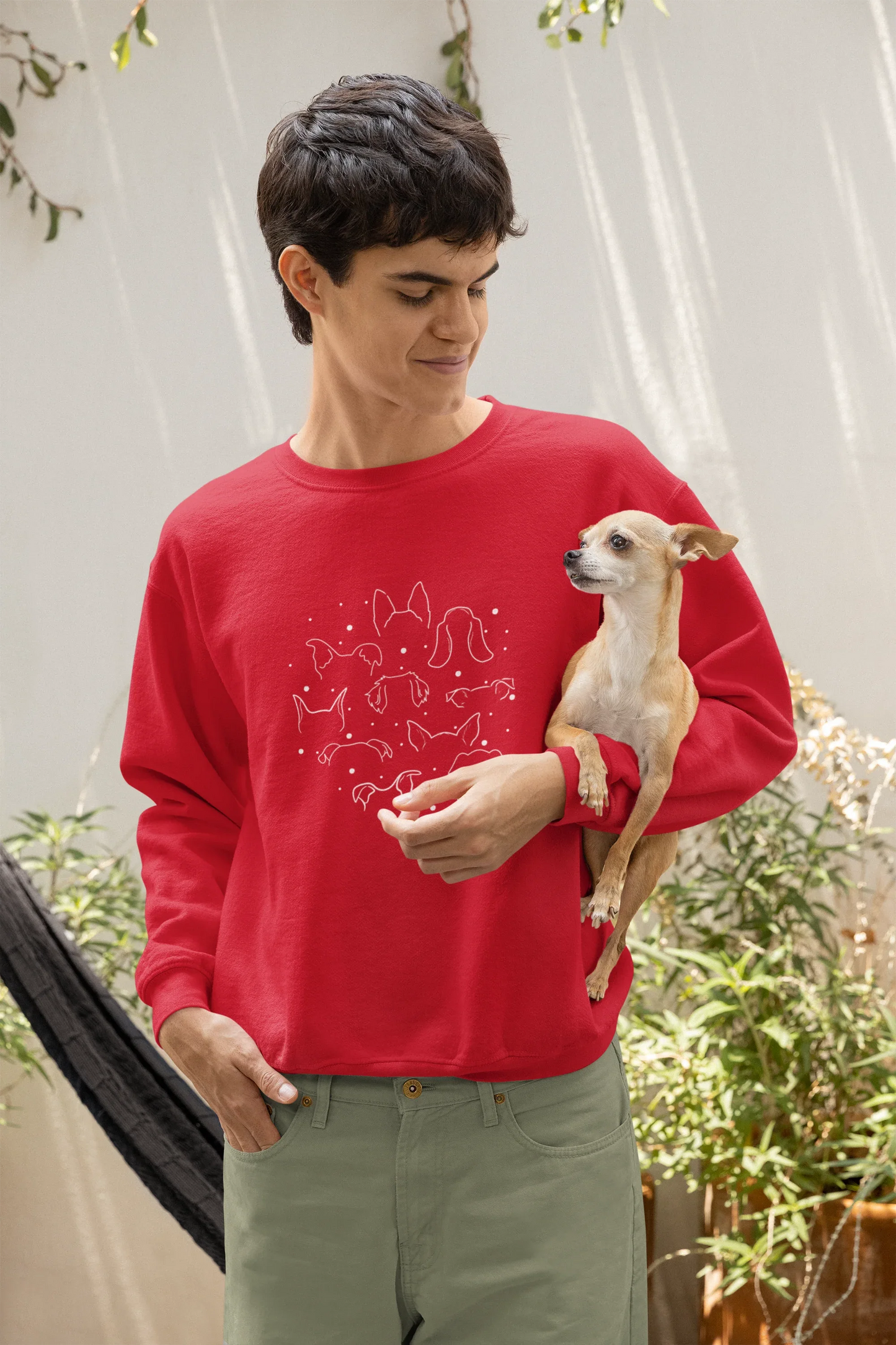 Dog Ears Christmas Sweatshirt (Unisex, Cotton) - curledeyes