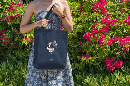 Duckin Merry Christmas Tote Bag (Cotton canvas) - curledeyes