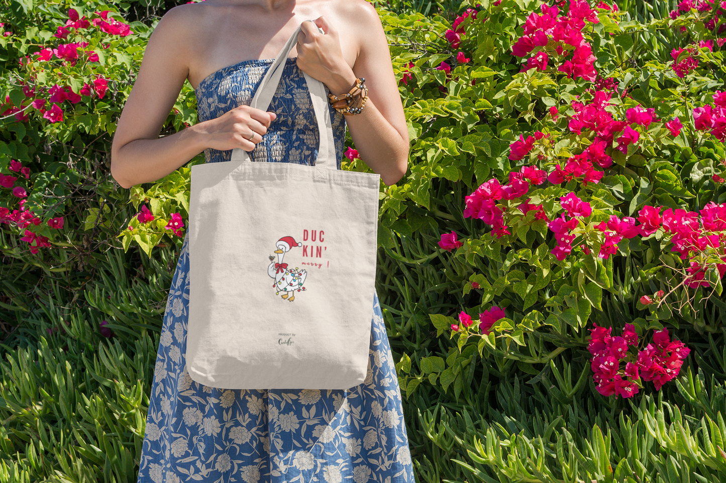 Duckn Merry Christmas Tote Bag (Cotton Canvas)