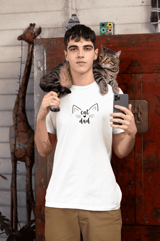 Cat Dad Cotton Tee: Straight Fit Tee