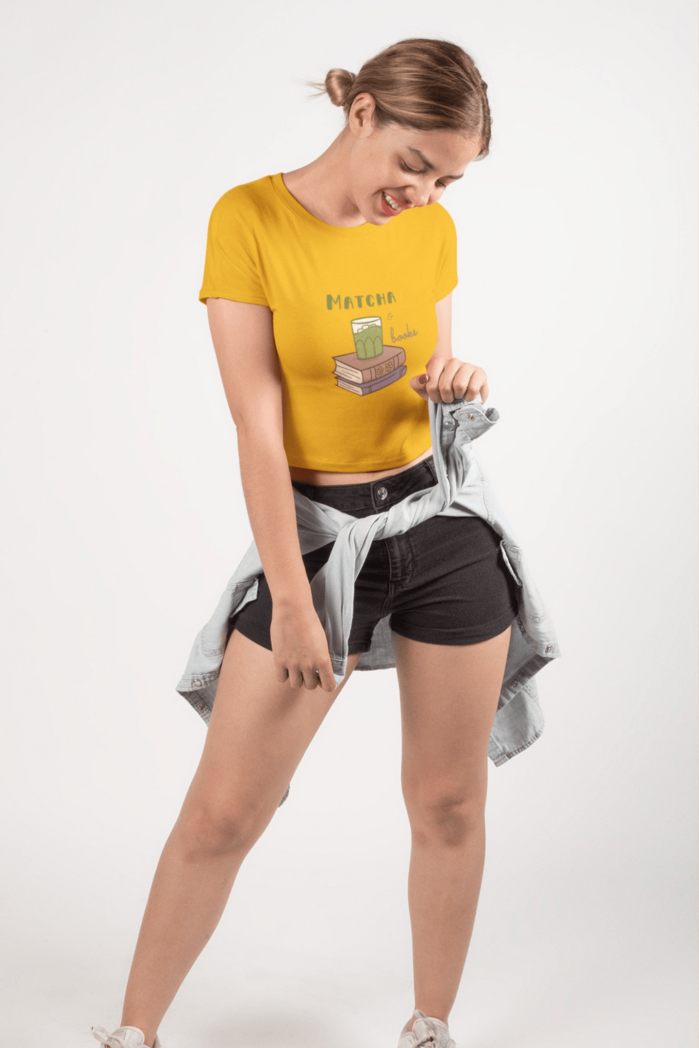 Matcha & Books: CropTop (cotton)