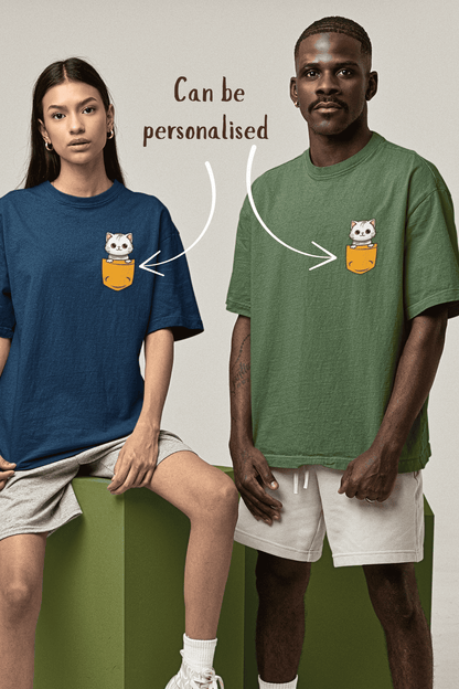 Kitten in a Pocket: Oversized Luxe Tee (personalisation available)