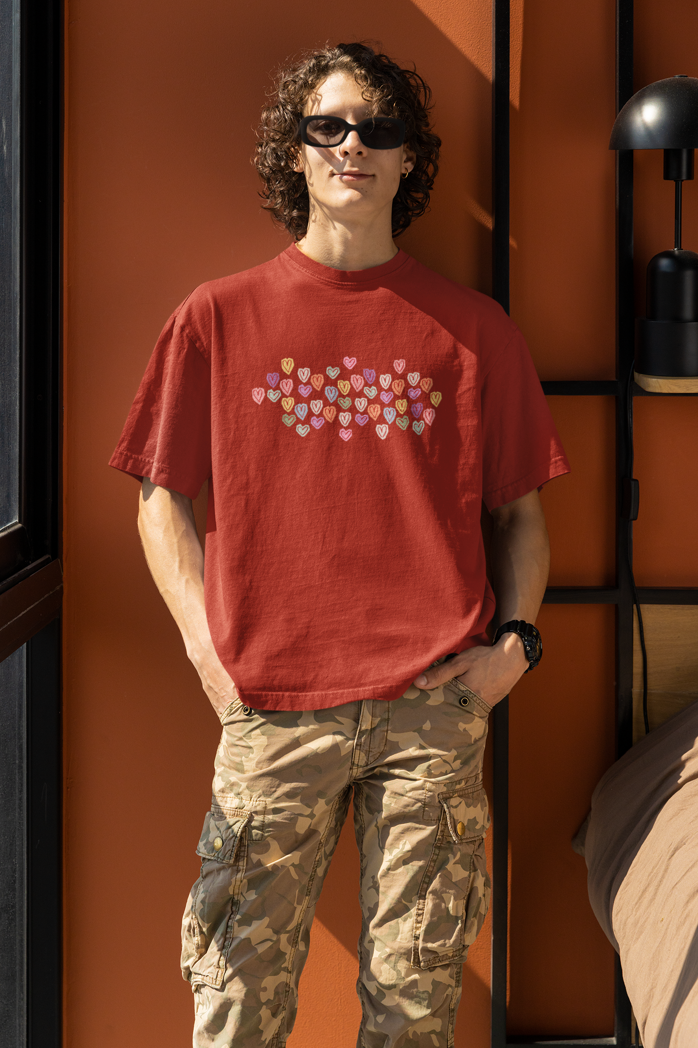 Flirty Hearts Oversized Luxe Tee, 240 gsm