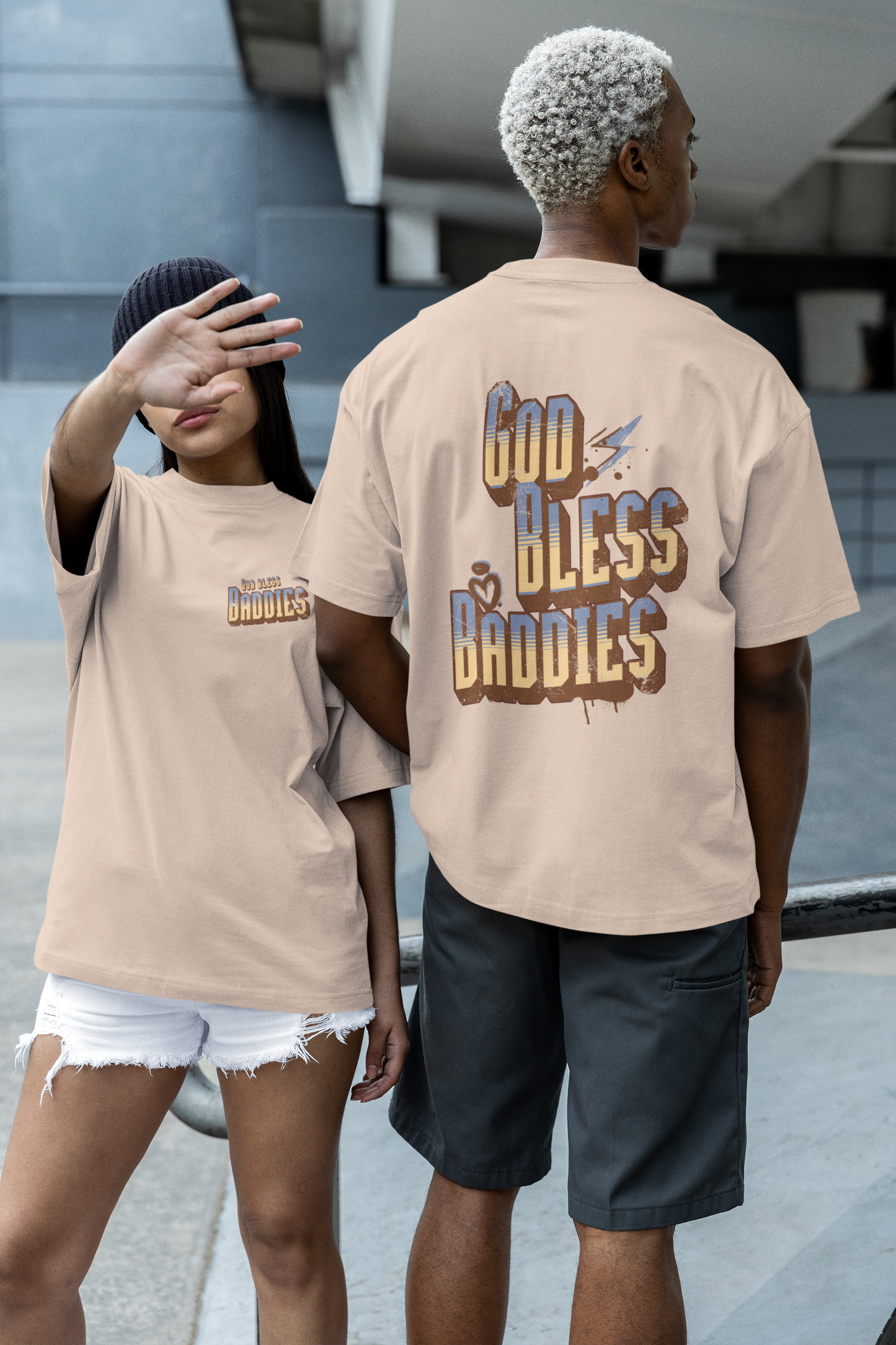 God Bless Baddies Oversized Luxe Tee (Cotton, Unisex)
