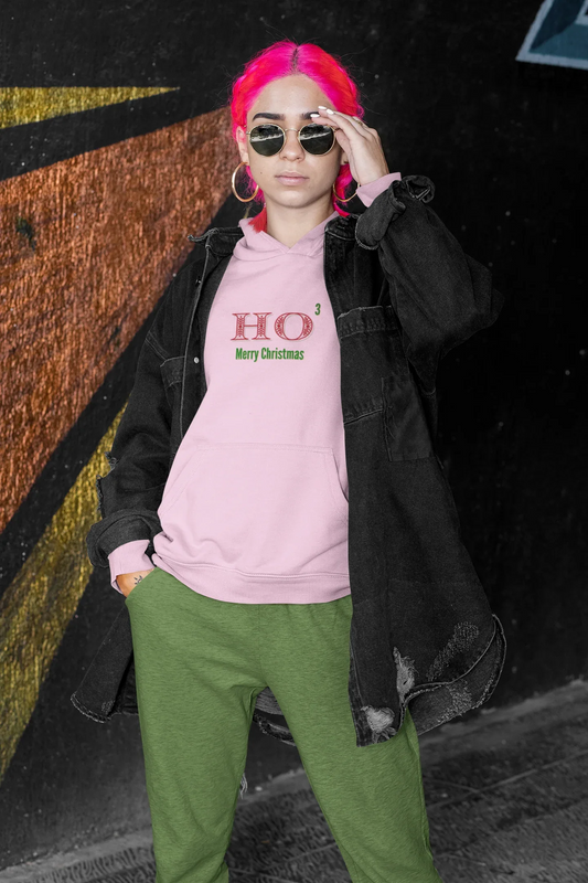 HO 3 Christmas Hoodie (Unisex, Cotton) - curledeyes