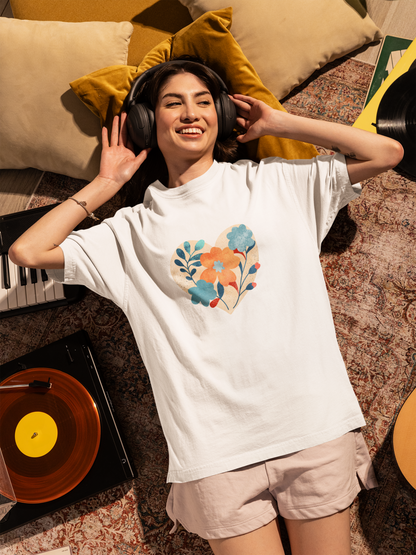 Heart Plants Oversized Luxe Tee, 240gsm