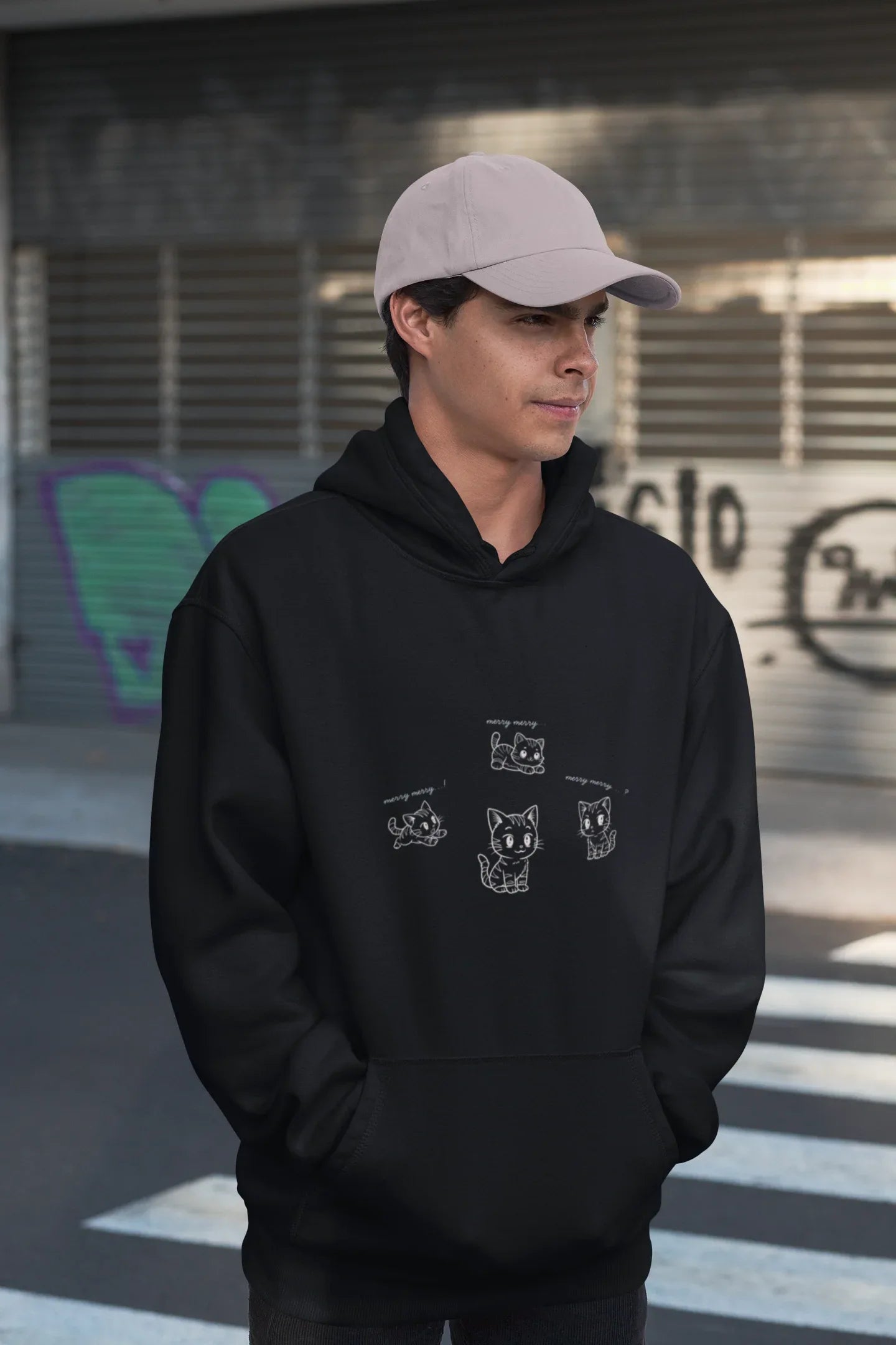 Kitty Cat Christmas Hoodie (unisex, Cotton) - curledeyes