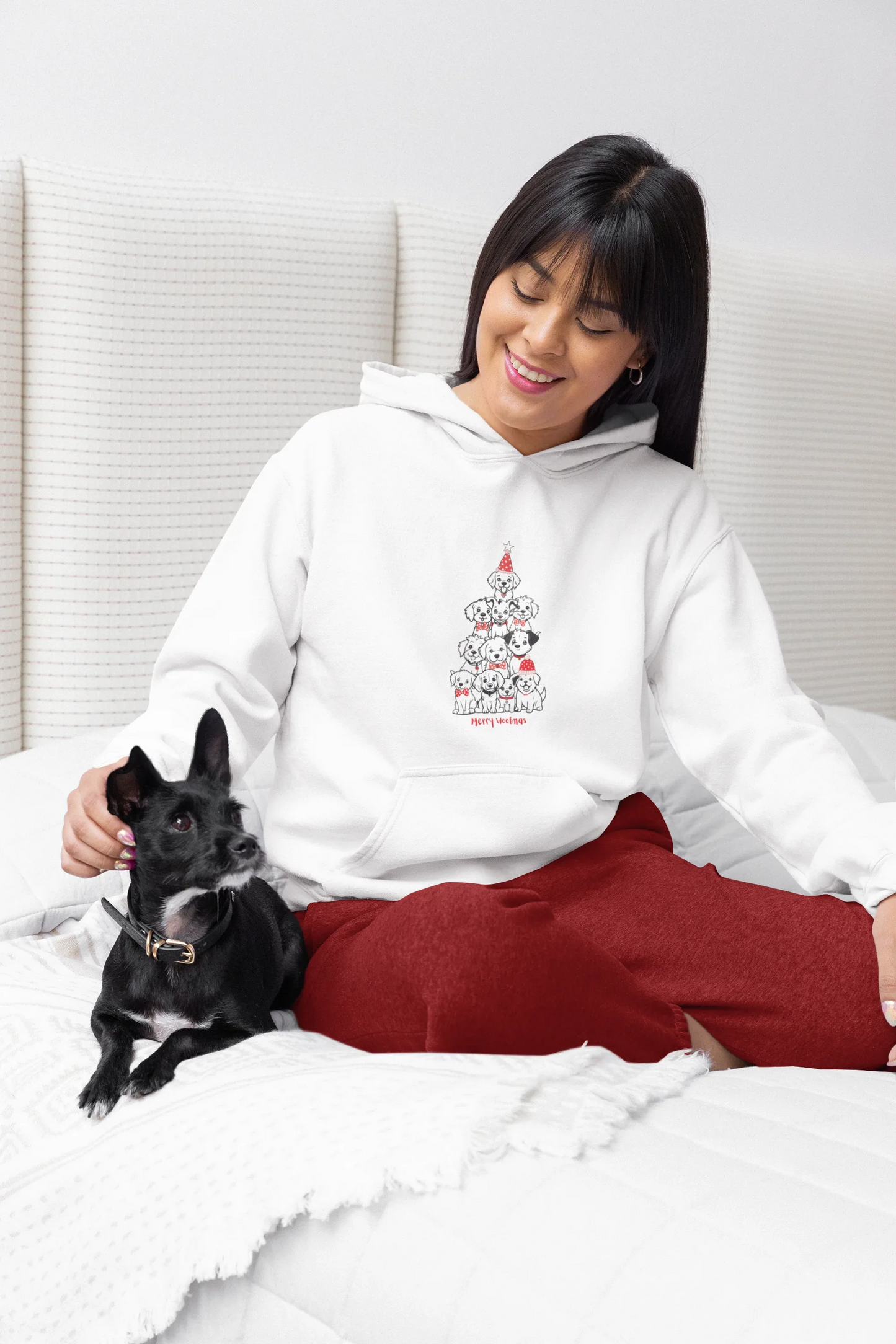 Merry Woofmas Dog tree Christmas Hoodie (Unisex, Cotton) - curledeyes