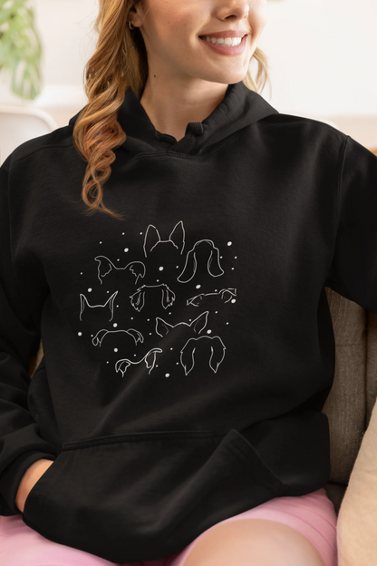Dog Ears Christmas Hoodie (Unisex, Cotton) - curledeyes