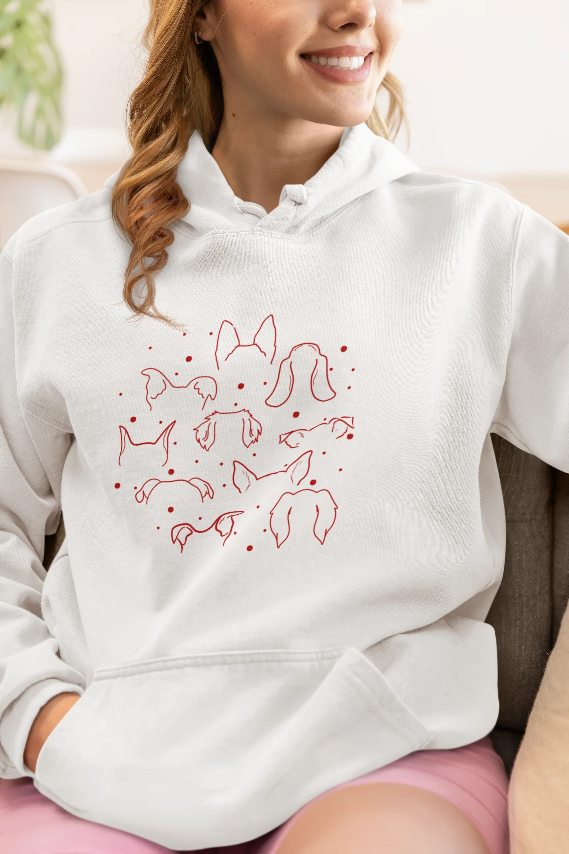 Dog Ears Christmas Hoodie (Unisex, Cotton) - curledeyes