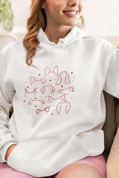 Dog Ears Christmas Hoodie (Unisex, Cotton) - curledeyes