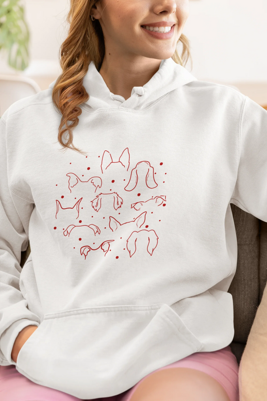 Dog Ears Christmas Hoodie (Unisex, Cotton) - curledeyes