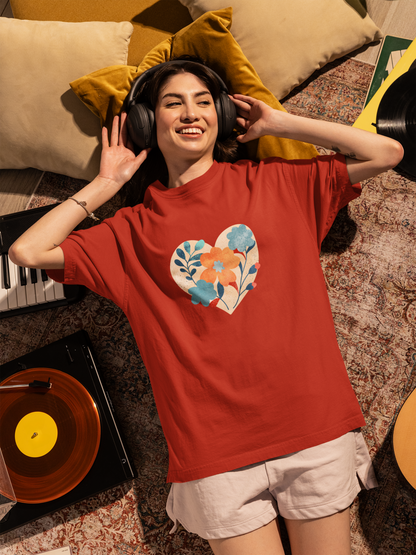 Heart Plants Oversized Luxe Tee, 240gsm