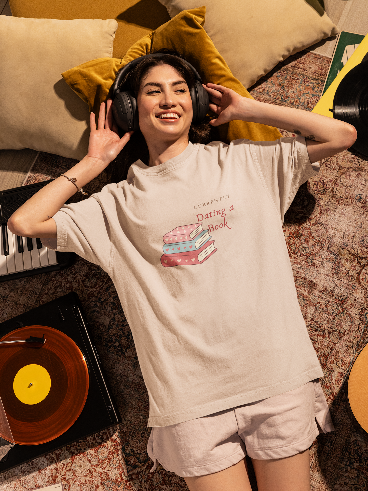 Dating a Book Oversized Luxe Tee, 240gsm