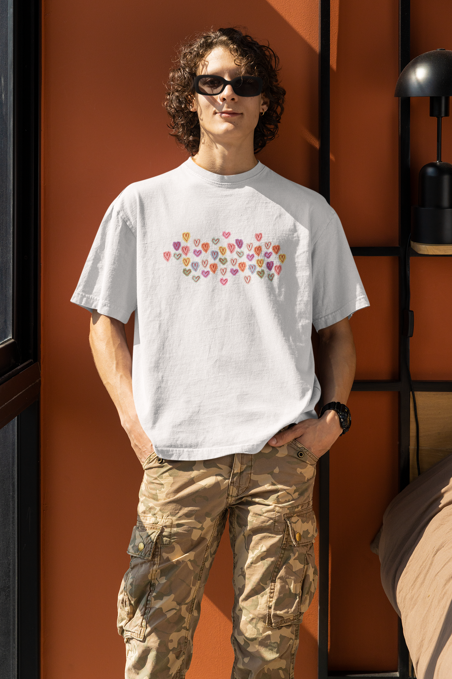 Flirty Hearts Oversized Luxe Tee, 240 gsm
