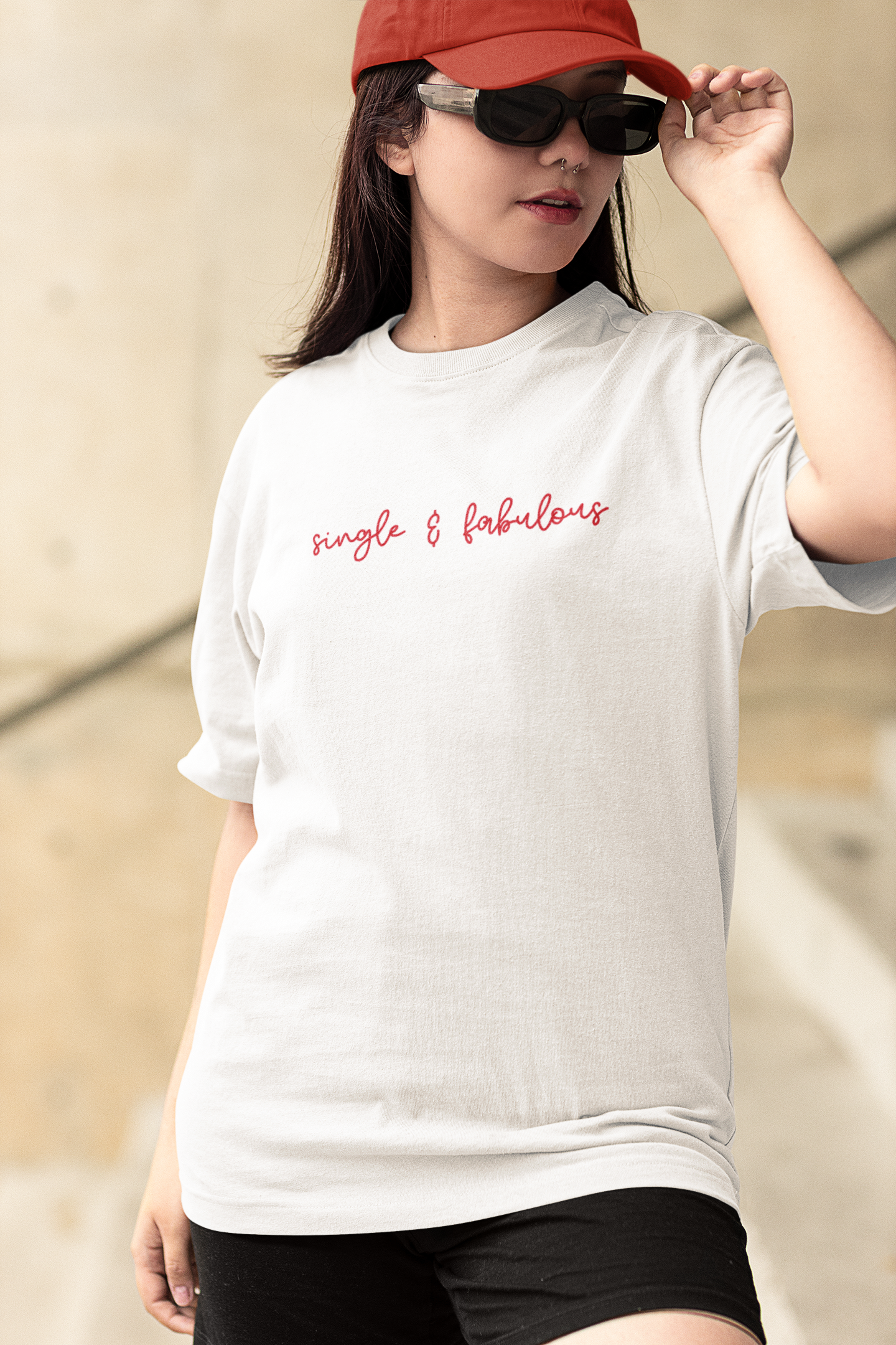 Single & Fabulous Oversized Luxe Tee, 240gsm