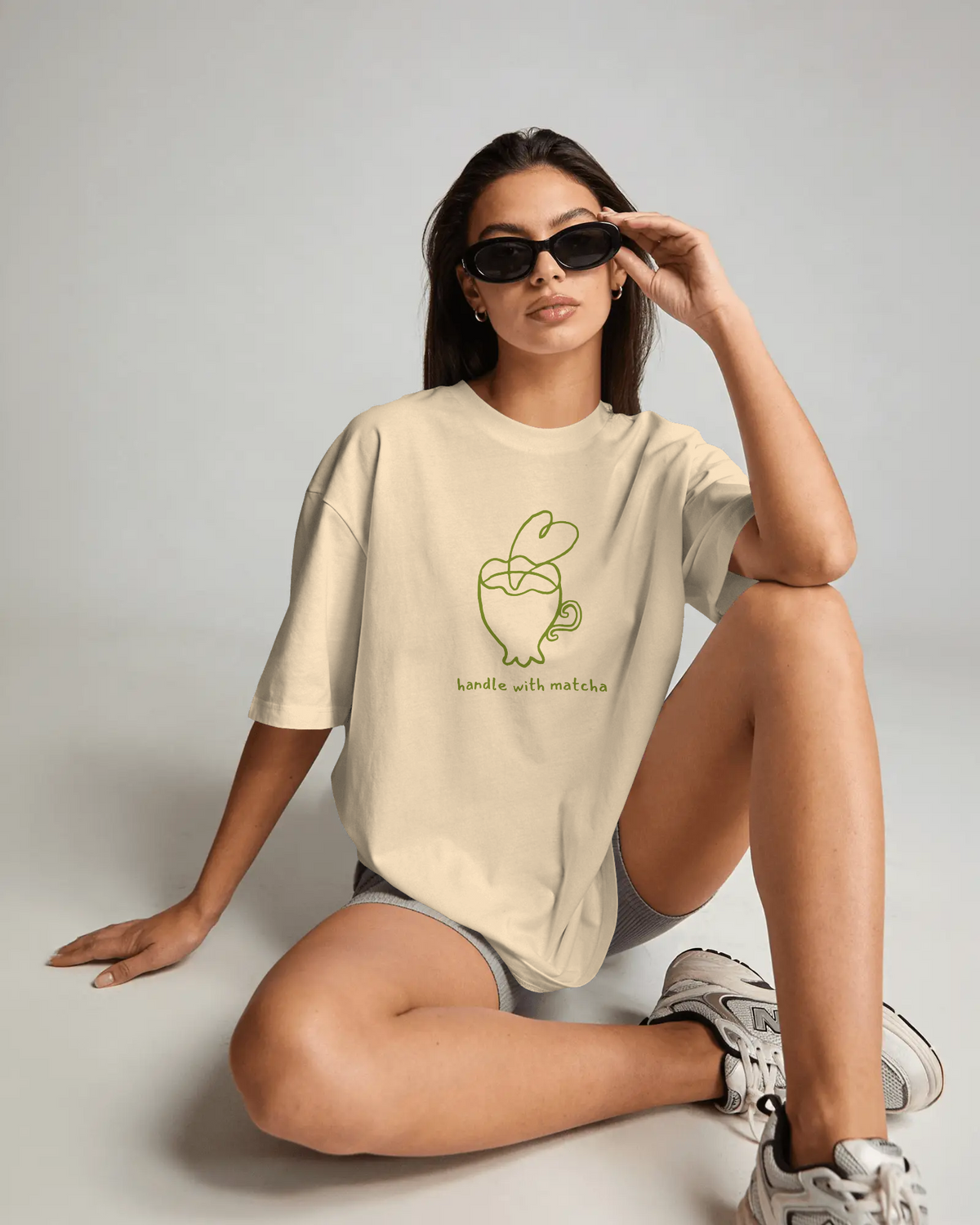 Handle with Matcha Oversized Tee (Unisex, Luxe Cotton)
