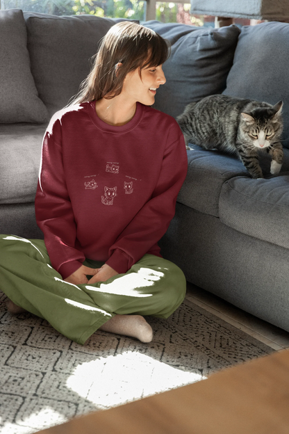 Kitty Kitty Cat Christmas Sweatshirt (Unisex, Cotton) - curledeyes