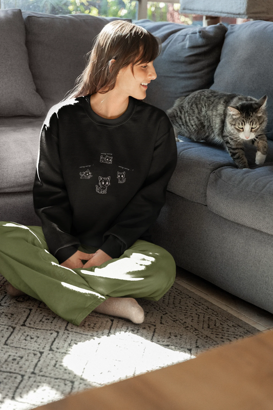 Kitty Kitty Cat Christmas Sweatshirt (Unisex, Cotton) - curledeyes