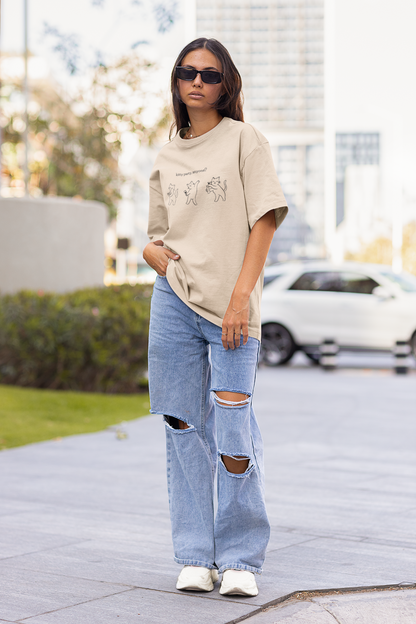 Kitty Party Oversized Luxe Tee (Unisex, Cotton)