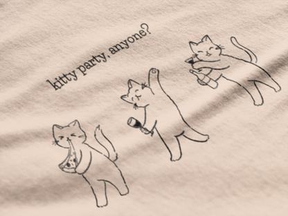 Kitty Party Oversized Luxe Tee (Unisex, Cotton)