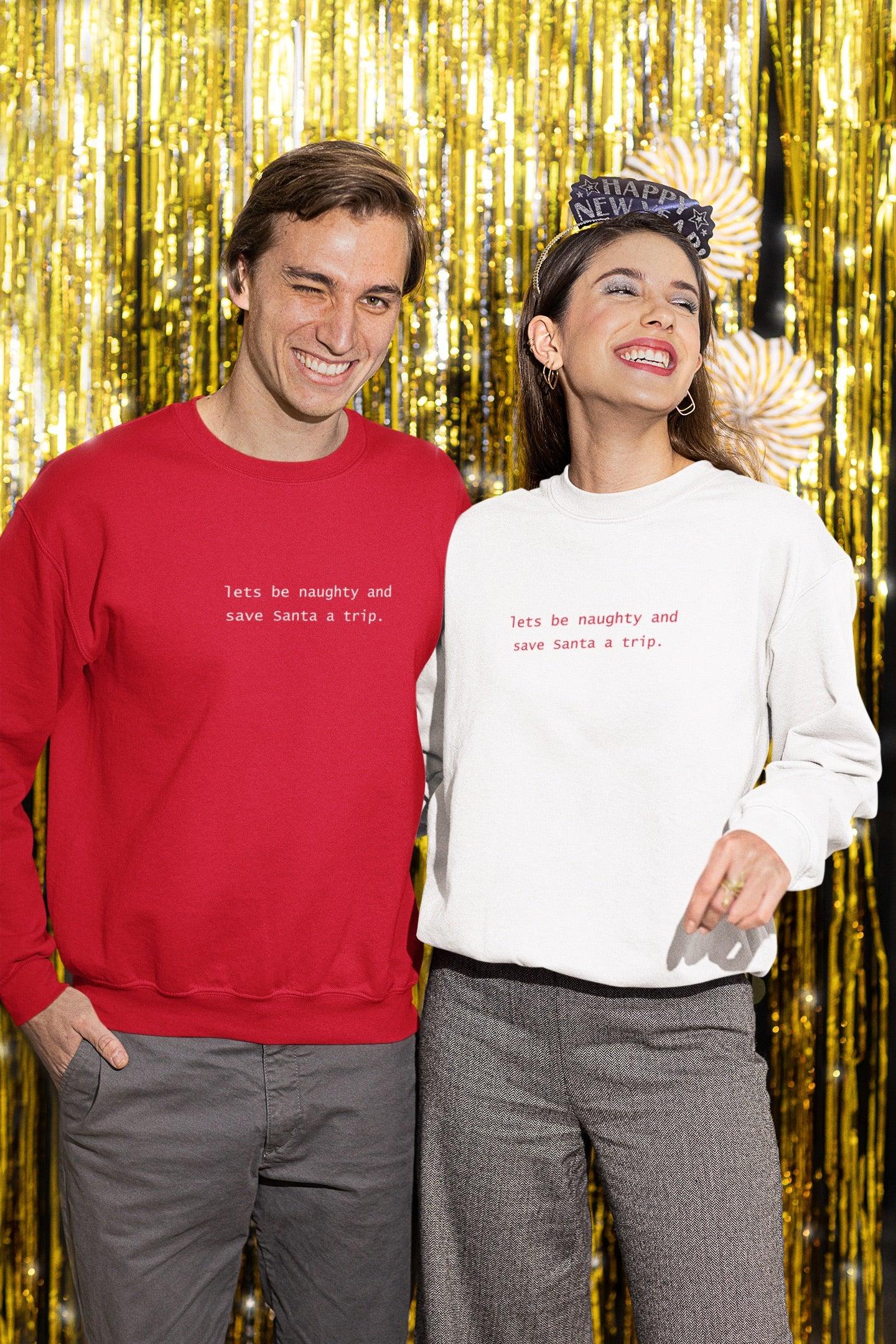 Let's Save Santa A Trip Christmas Sweatshirt: (Unisex, Cotton) - curledeyes
