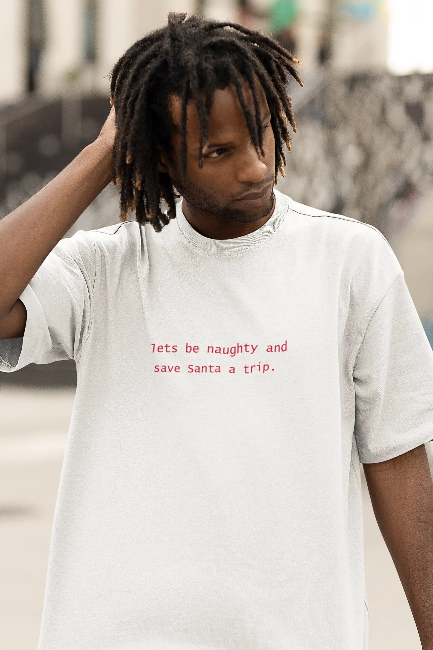 Lets Save Santa A Trip Oversized luxe Tee (Unisex, Cotton) - curledeyes