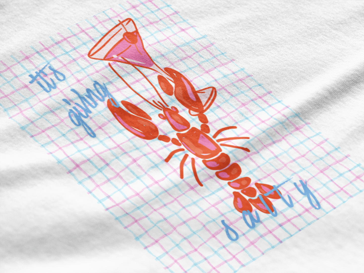 Lobster Martini Oversized Luxe Tee (Cotton, Unisex)