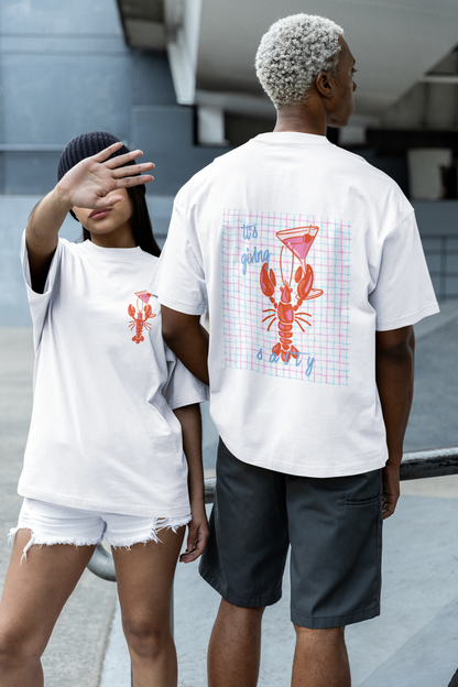 Lobster Martini Oversized Luxe Tee (Cotton, Unisex)