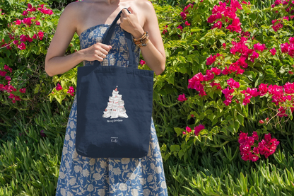 Meowy Christmas Cat Christmas Tote Bag (Cotton canvas) - curledeyes