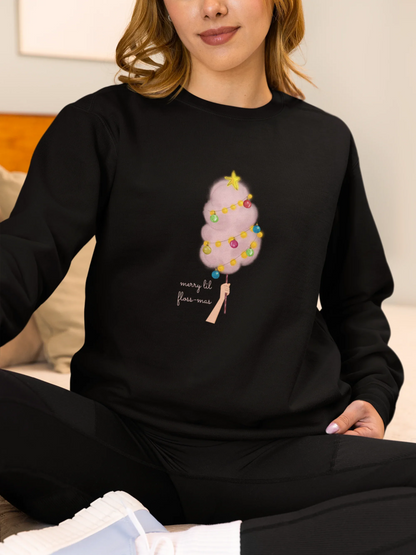 Merry Lil Floss-mass Christmas Sweatshirt (Unisex, Cotton) - curledeyes