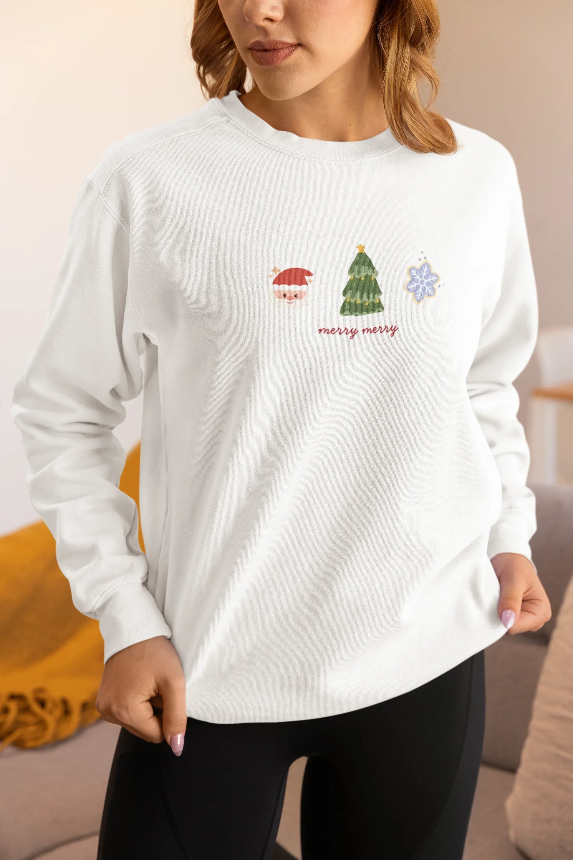 Merry Merry Christmas Sweatshirt (Unisex, Cotton) - curledeyes