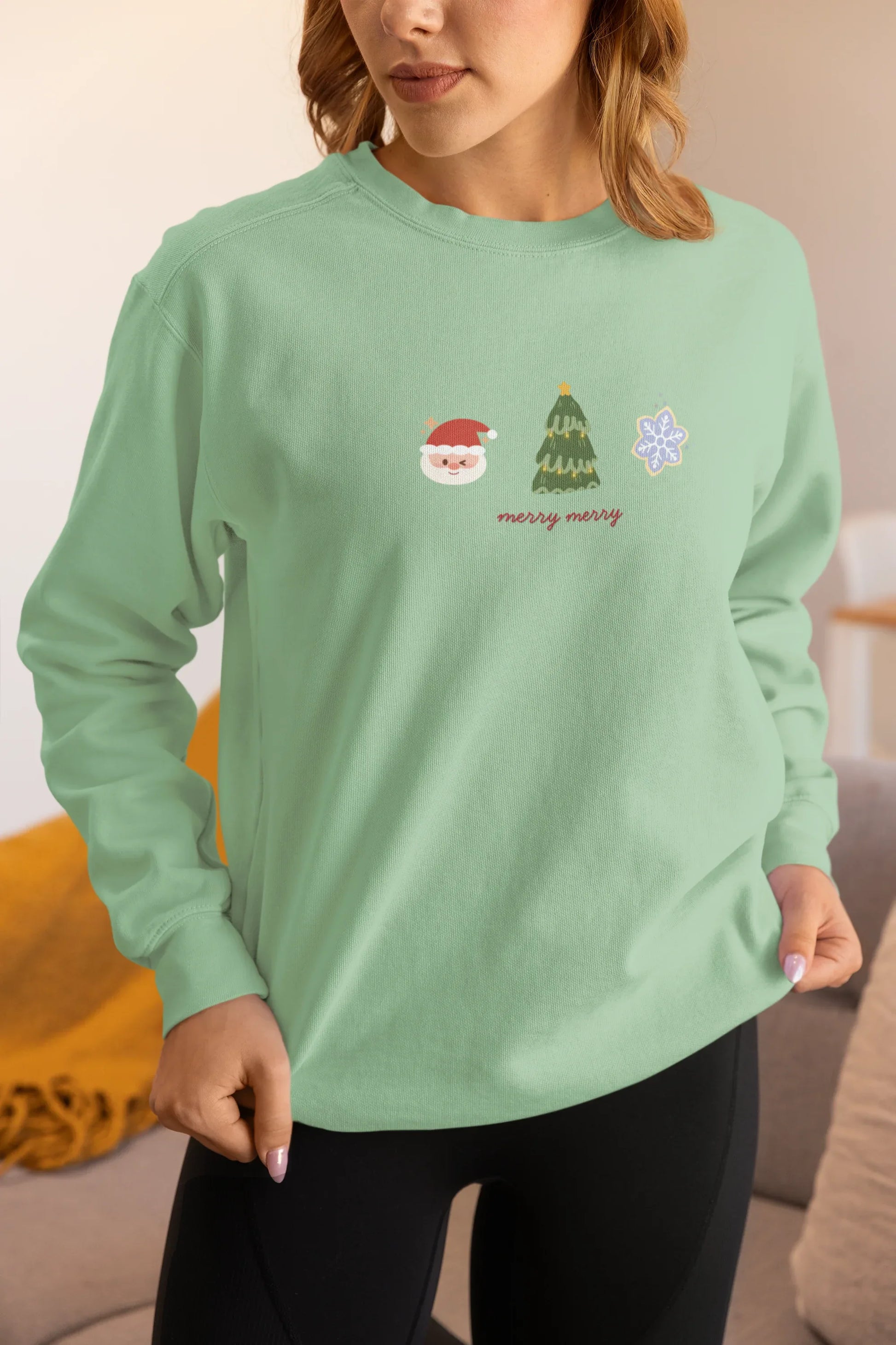 Merry Merry Christmas Sweatshirt (Unisex, Cotton) - curledeyes