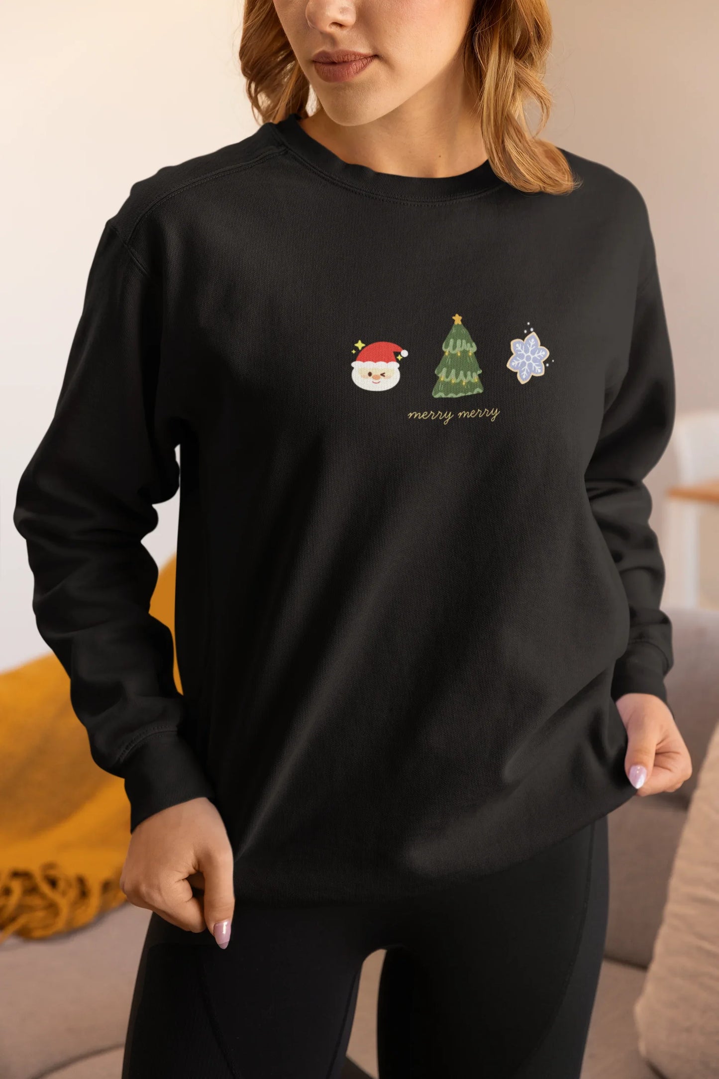 Merry Merry Christmas Sweatshirt (Unisex, Cotton) - curledeyes