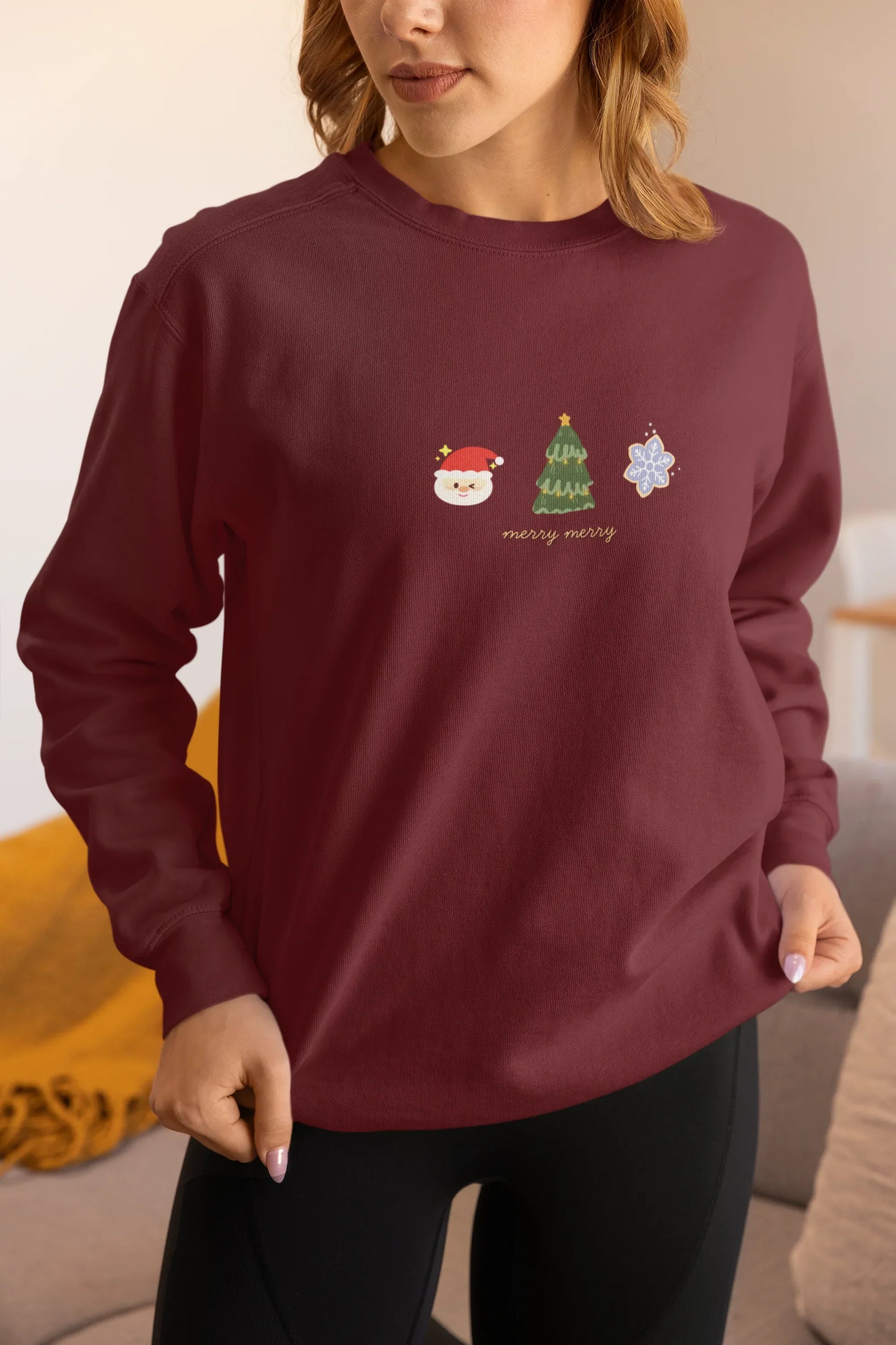 Merry Merry Christmas Sweatshirt (Unisex, Cotton) - curledeyes