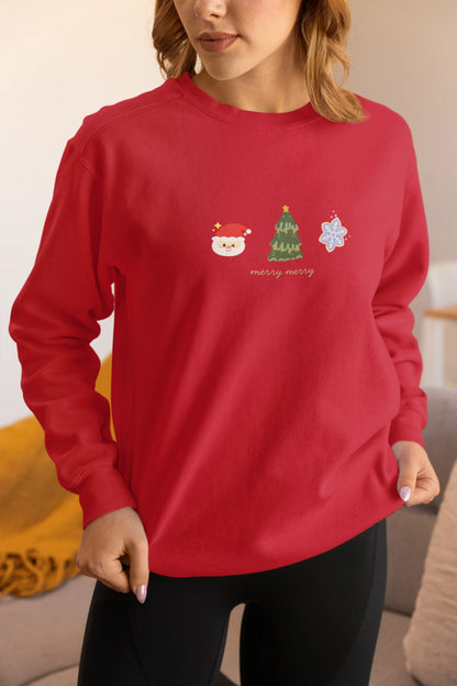 Merry Merry Christmas Sweatshirt (Unisex, Cotton) - curledeyes