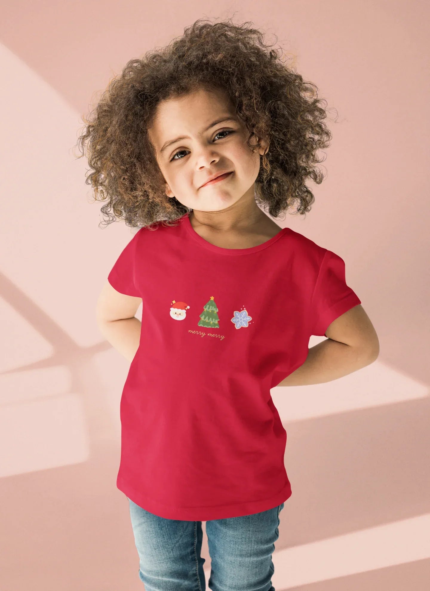 Merry Merry Kids Christmas T-shirt (Unisex, Cotton) - curledeyes