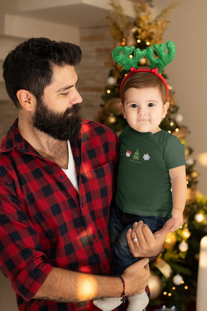 Merry Merry Kids Christmas T-shirt (Unisex, Cotton) - curledeyes