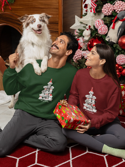 Merry Woofmas Dog Christmas Sweatshirt (Unisex, Cotton) - curledeyes