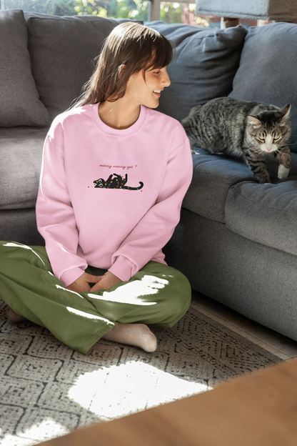 Merry yet? Cat Christmas Sweatshirt (Unisex, Cotton) - curledeyes