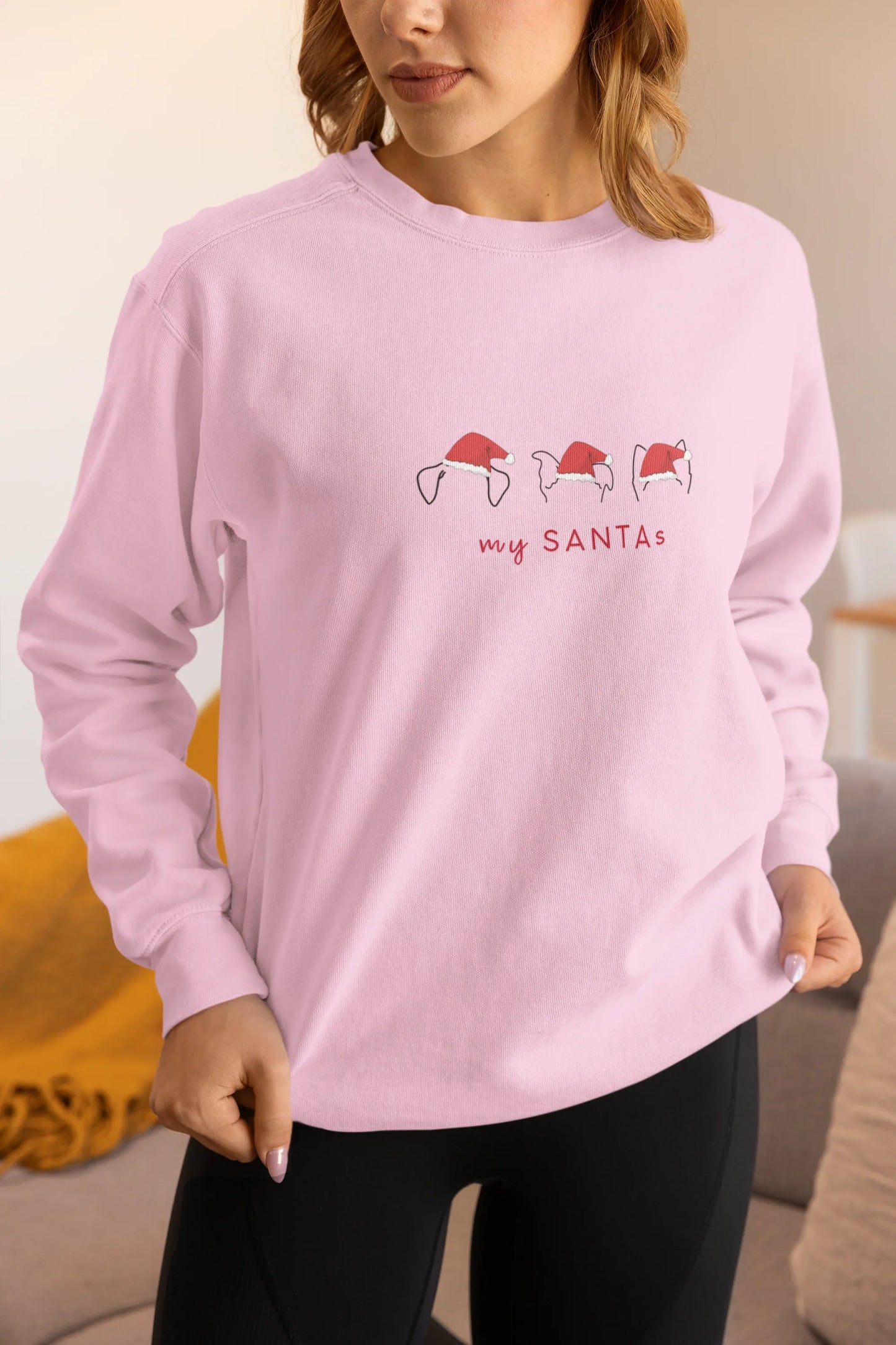 My Santas Dog Christmas Sweatshirt (Unisex, Cotton) - curledeyes