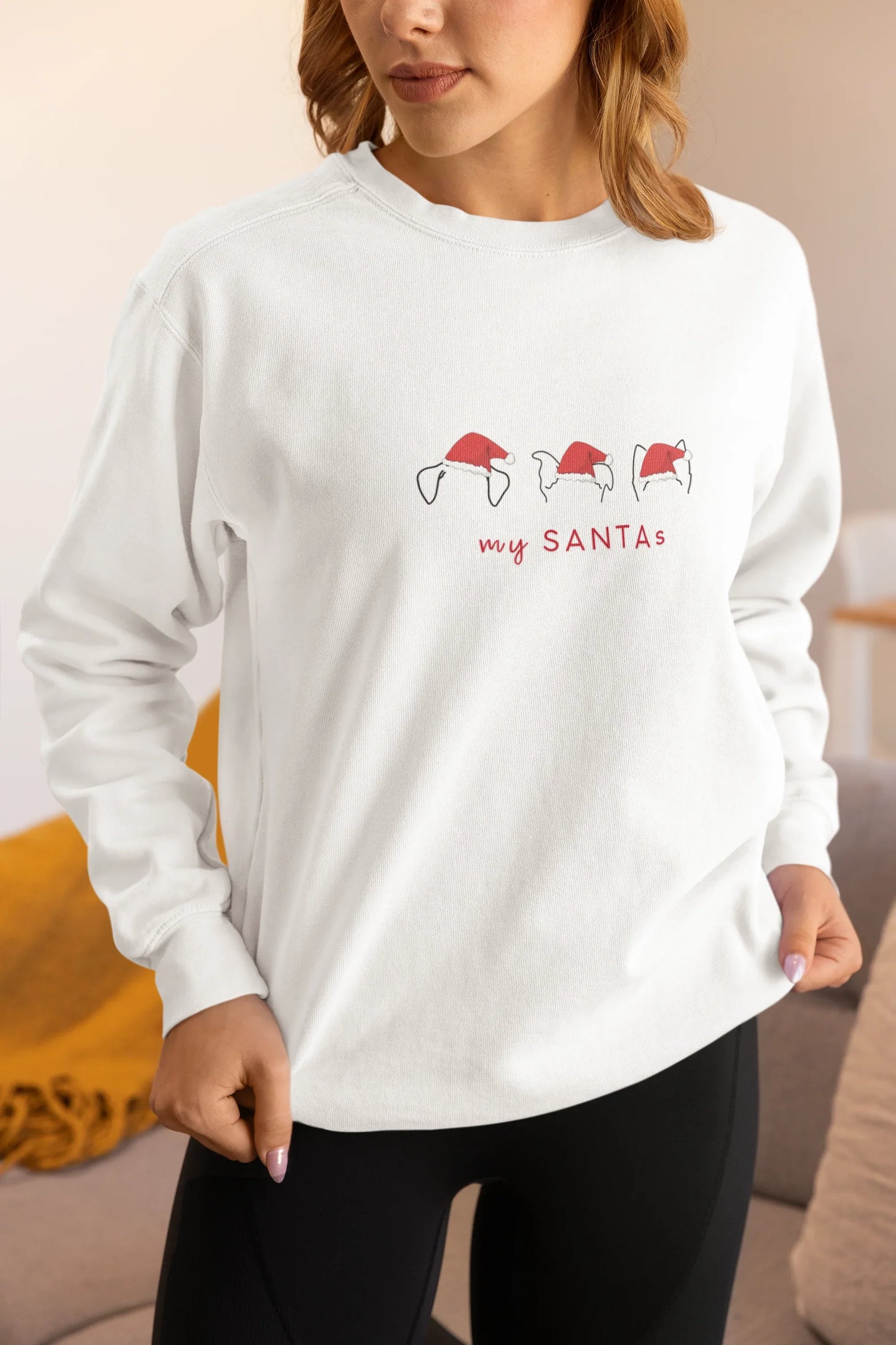 My Santas Dog Christmas Sweatshirt (Unisex, Cotton) - curledeyes