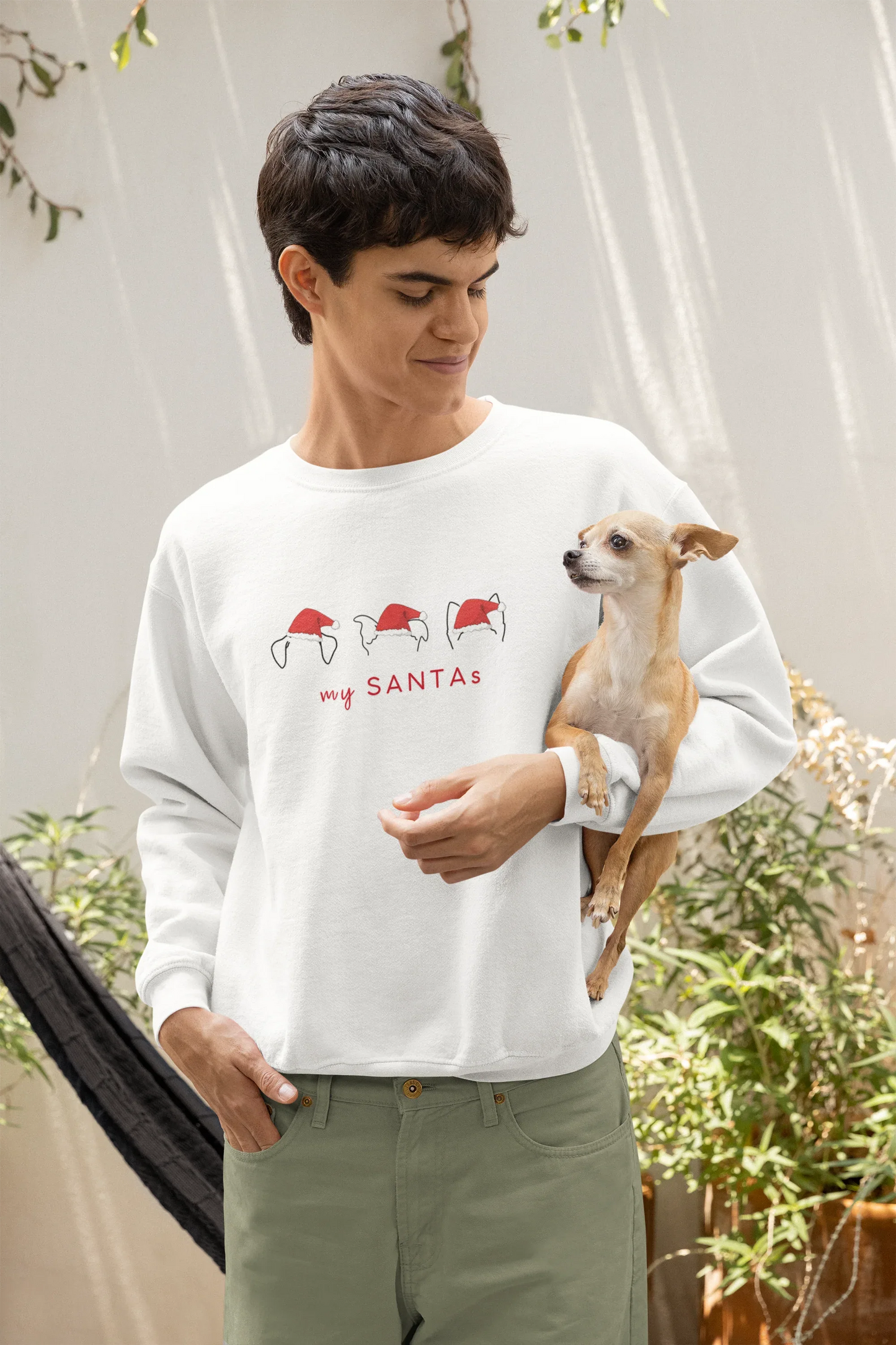 My Santas Dog Christmas Sweatshirt (Unisex, Cotton) - curledeyes
