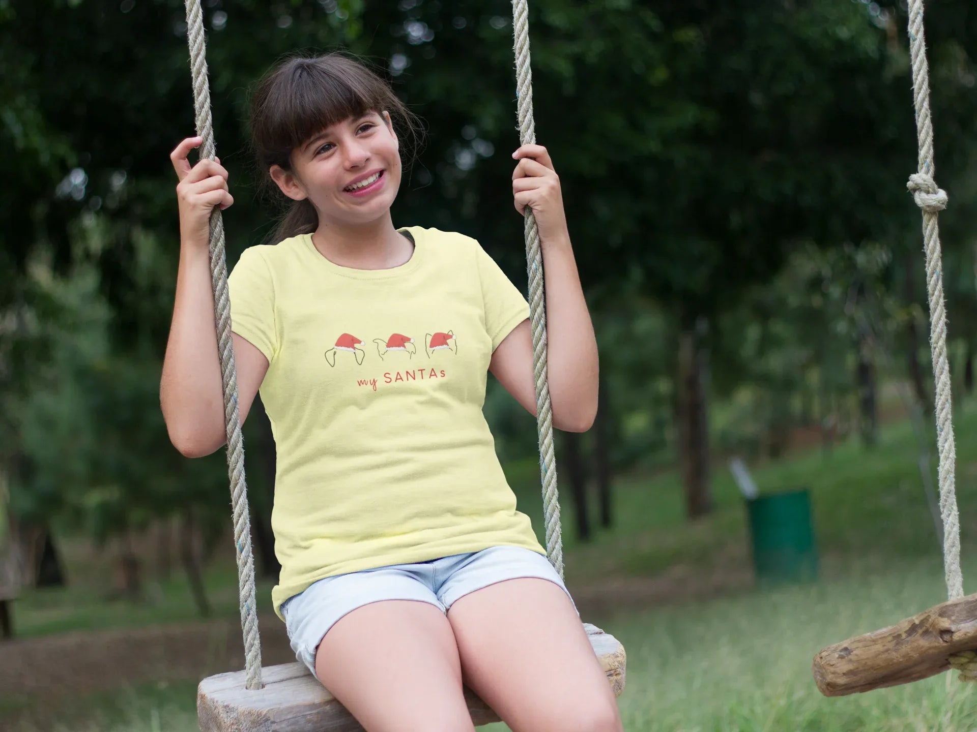 My Santas Kids Christmas Tee (Unisex, Cotton) - curledeyes